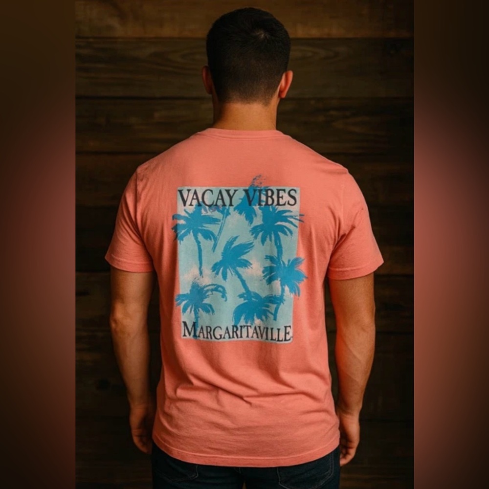 Margaritaville 100% Cotton T-Shirt Coral Vacay Vibes - Picture 1 of 11